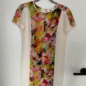 Club Monaco Silk White Floral Tunic Dress Size 2